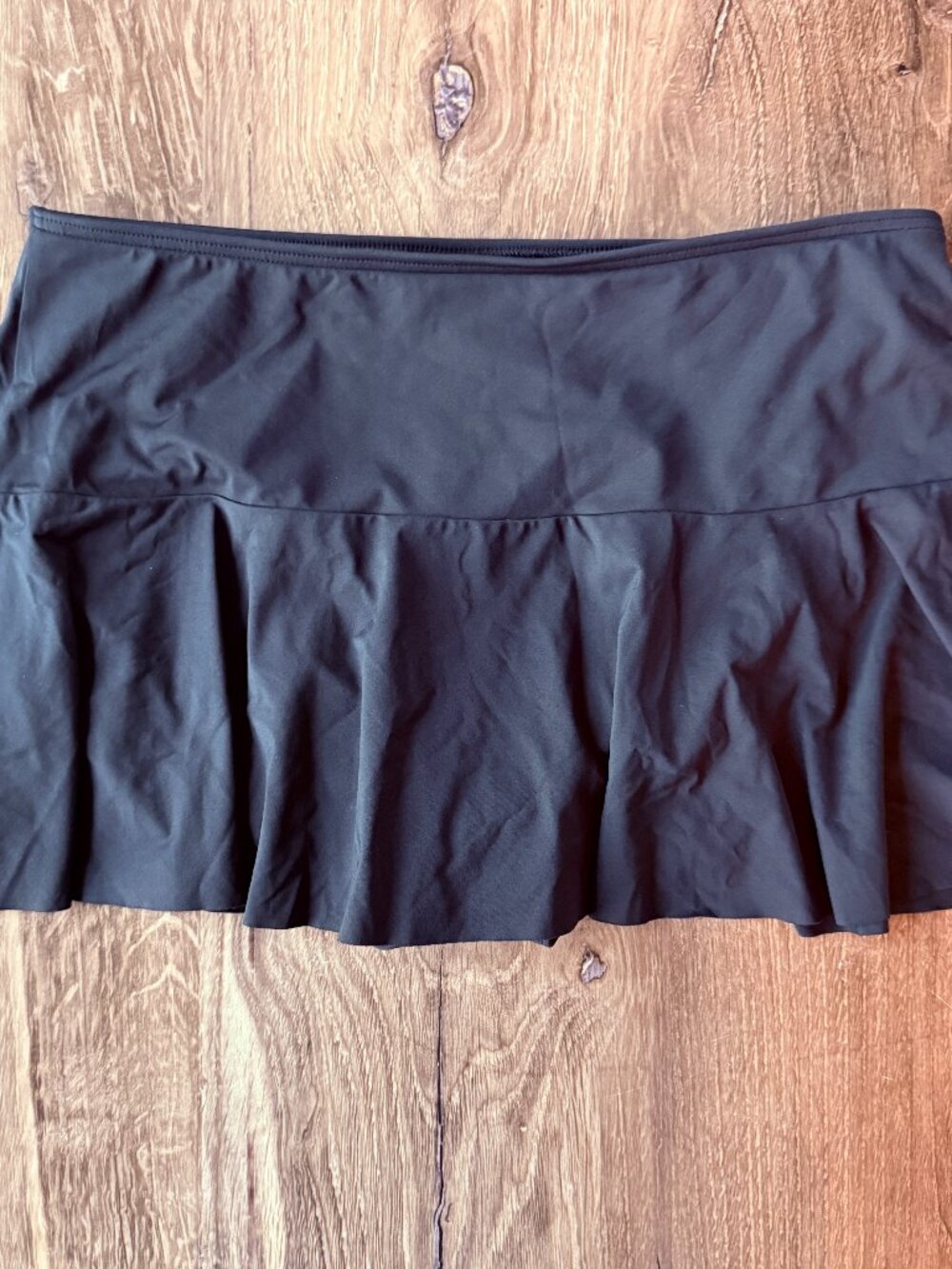 Lands End Size 10 Black Swim Skirt Built In Brief